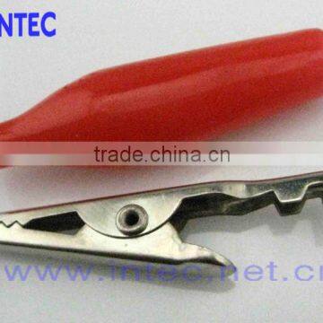Jumper Wires Alligator Crocodile Roach Test Clip Plastic Handles Crocodile clips 40mm red color I00094
