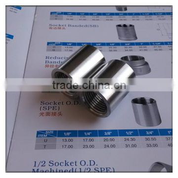 Stainless Steel Threaded Fitting, Socket, 1/2 in G Female