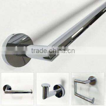 Metal Chrome Polish Modern 4 piece 24" Towel Bar Robe hook Paper holder Towel Ring Set Bath Accessories Bathroom Hardware