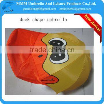 2014 carton duck shape design kids animal print umbrellas