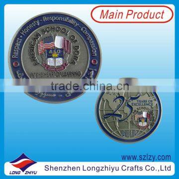 Antique nickle engraved silver coins,souvenir commemorative coin medal,3D zinc alloy die casting metal badge medallion