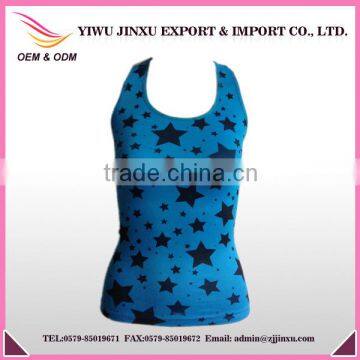 OEM Service Star Print Top Sports Women Tank Top Running Vest