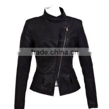 Ladies Custom Fur Leather Jackets,Soft handfeel ladies fashion biker synthetic leather jacket