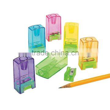 Factory Wholesale Custom Cheap Neon Color Plastic Pencil and Crayon Sharpeners New Fashion School Novelty Stationery Gift