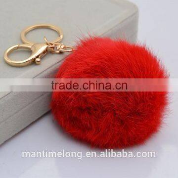 Rabbit Fur Ball Keychain Rabbit Tail Keychain Rabbit Fur Key Chain photo-6