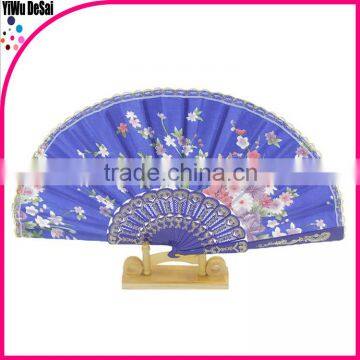 Japanese Vintage Fancy Folding Hand fan Plastic Lace Silk Flower fan