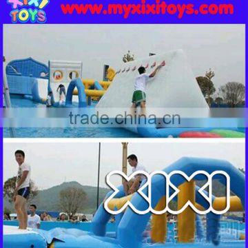 Floating inflatable obstacle course on water, inflatable water park obstacle