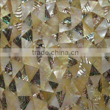 Mixed shell mosaic tiles with irregular triangle