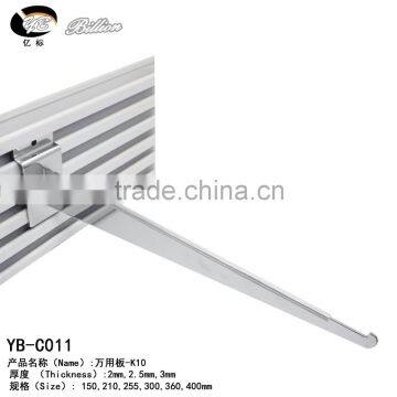 Supermarket display hooks for glass support corner shelf bracket