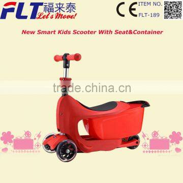 CE approved new patent 3 in 1 scooter kids with seat&storage box for sale