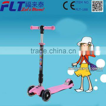 Strong quality kids pedal kick scooter with 2 front wheels for sale