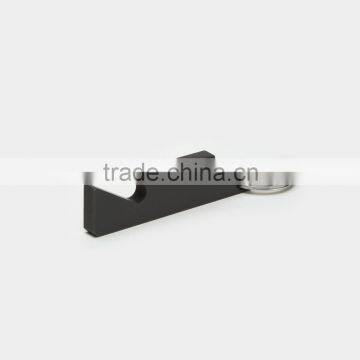 Black color cuboid shape bottle opener custom metal bottle opener keychain