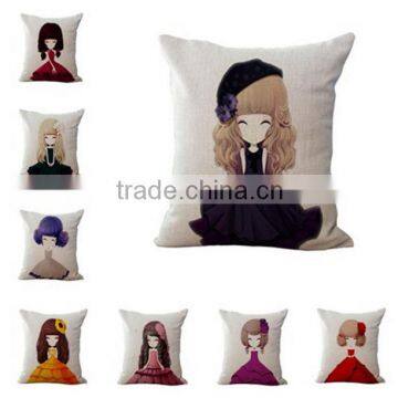 Cute Girl 50pcs MOQ 3D Print Cushion Cover Car Pillow Home Decoration Pillowcase for Office Sofa