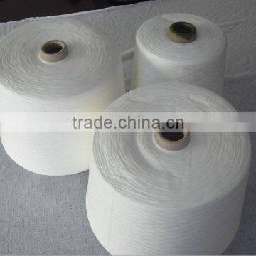 100% polyester pure white Single Spun yarn