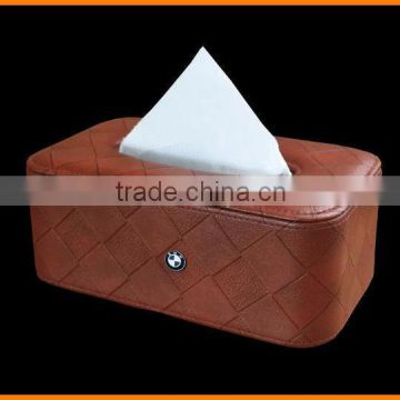 Five Hong cattle latest car standard car towel tube tissue box tissue pumping box factory customized PU