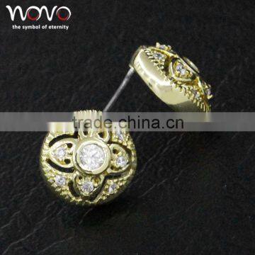 2016 best design gold plated brass earring