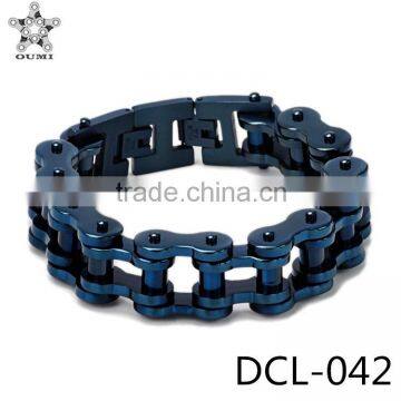 Wholesale jewellery braclet hot sale 18mm stainless steel blue heavy mens bracelet