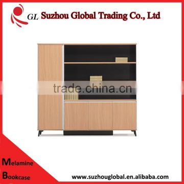 2015 modern Melamine series 3 doors commercial bookcase wood furniture