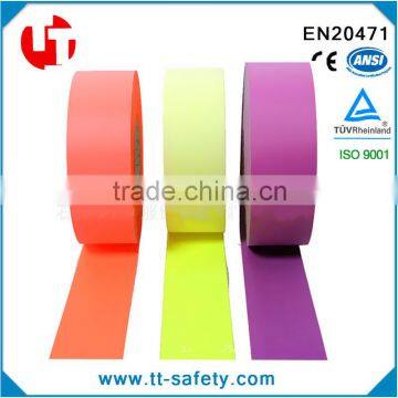 high visibility fluorescent yellow reflective tape clothing material sew on bag, gloves, cap, safety garment
