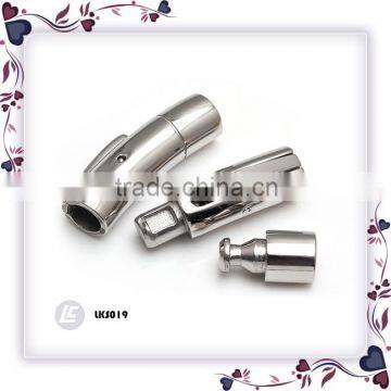 4mm 5mm Three Parts Removable Never Fade 316 Stainless Steel Round Bracelet Clasps Adjustable photo-3