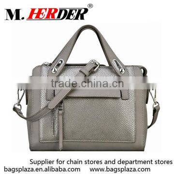 M7004 New products China manufacturer woman grey 100% leather handbag