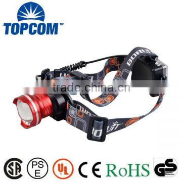 Dual Light Source AA Battery Zoom LED Light Ultra Bright Headlamp