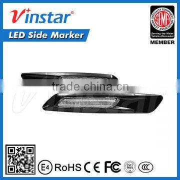 Smoke lens + 3D Carbon finishes decorative lamp at side of auto as marker lamp LED Side marker lamp