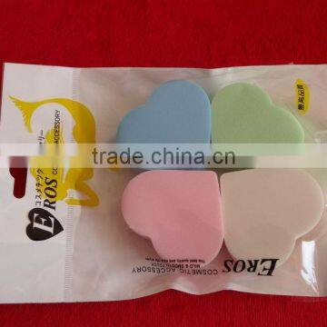 heart shape latex sponge & heart powder puff