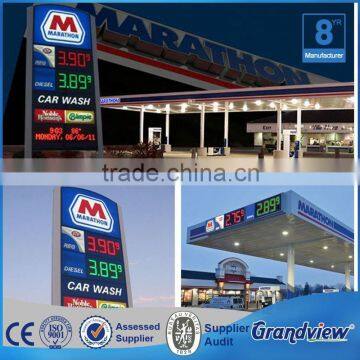 6" 10" 12" RF remote control price standing advertising LED gas price pylon sign for gas station
