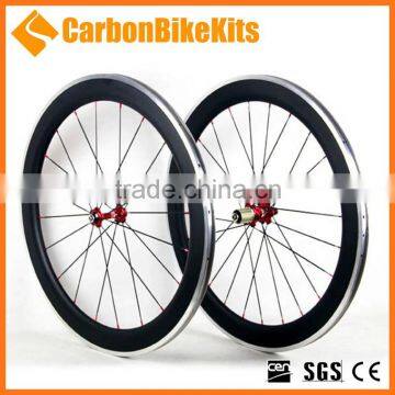 CarbonBikeKits 50mm Clincher Alloy aluminum braking surface carbon clincher wheels CW50C-A