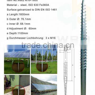 WBQ N76x1600 ground screw anchor for solar mounting system