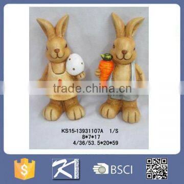 China supplier home garden ceramic Easter rabbit figurines Easter decoration