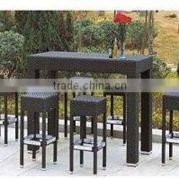 Garden Furniture Black Rttan Bar Table And Bar Stools