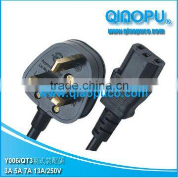 QIAOPU UK power cord Y006/IEC320-C13