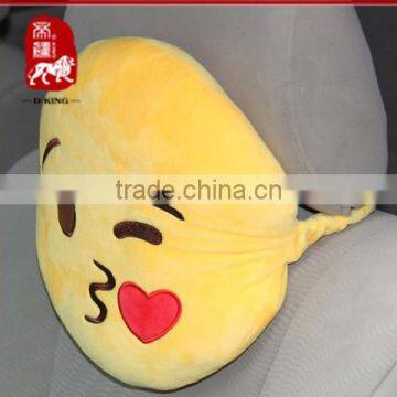 emoji kiss face car neck pillow