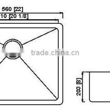 single bowl stainless steel water trough