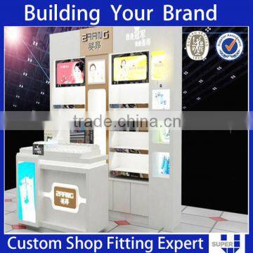 Tailor Made Lighting Wooden Cabinet Display for Cosmetic Shop