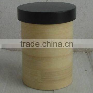 Round Bamboo Box With Lid For Storage And Decoration