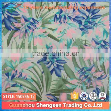 4 way stretch floral printed polyamide lycra fabric for swimwear