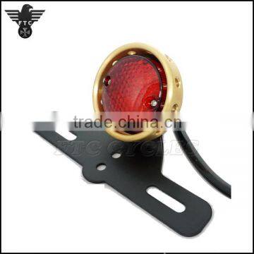 Classic Vintage Drilled Solid Brass Motorcycle Tail Light for Harley