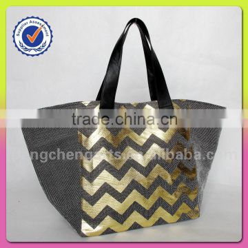 polyester with paper straw tote bag shopping bag