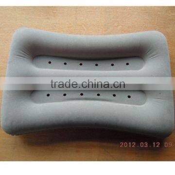 grey travel air pillow for train travel,rectangle inflatable pillow