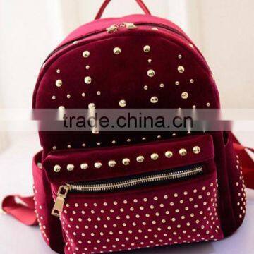 2015New Luxurious Waxed Velvet Backpack