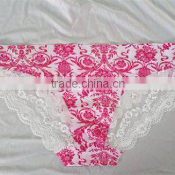 high quality nylon and spandex womens one piece panty with lace