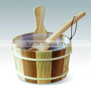 sauna cedar wood bucket and spoon