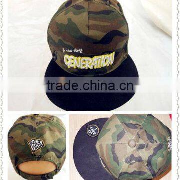 embroidery camouflage color snapback cap