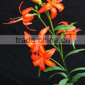 High Quality Artifiical Fabric Lily Flowers Making With Glue photo-3