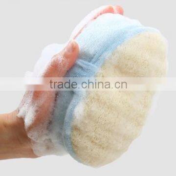 Oval loofah sponge scrubber