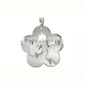 Newly design flower shaped different parts stainless steel jewelry fashion silver pendant for women (LP5044)