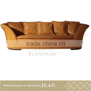 JS01 Three Seater Sofa Full Grain Aniline Leather Sofa JL&C Luxury Home Furniture New Sofa Designs